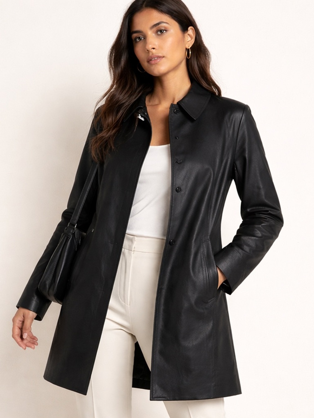 m0851 Wool Lined Waterproof Minimalist Trench Jacket Made in Canada Sz M